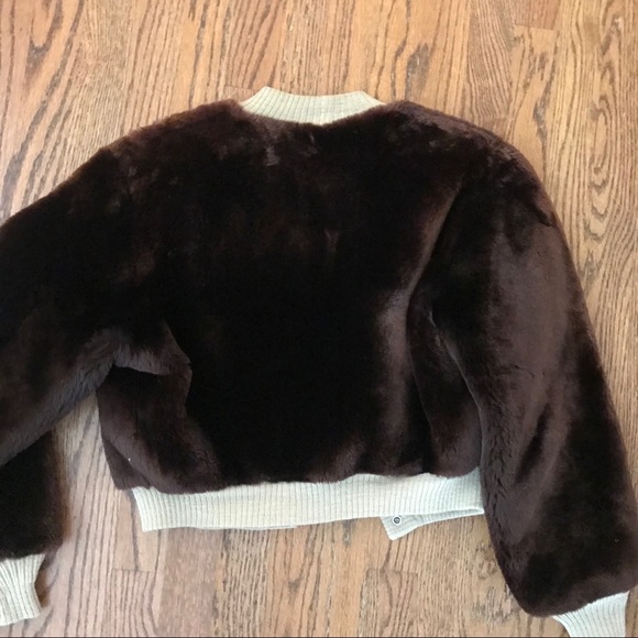 Vintage faux fur cropped bomber short jacket small - Picture 2 of 6
